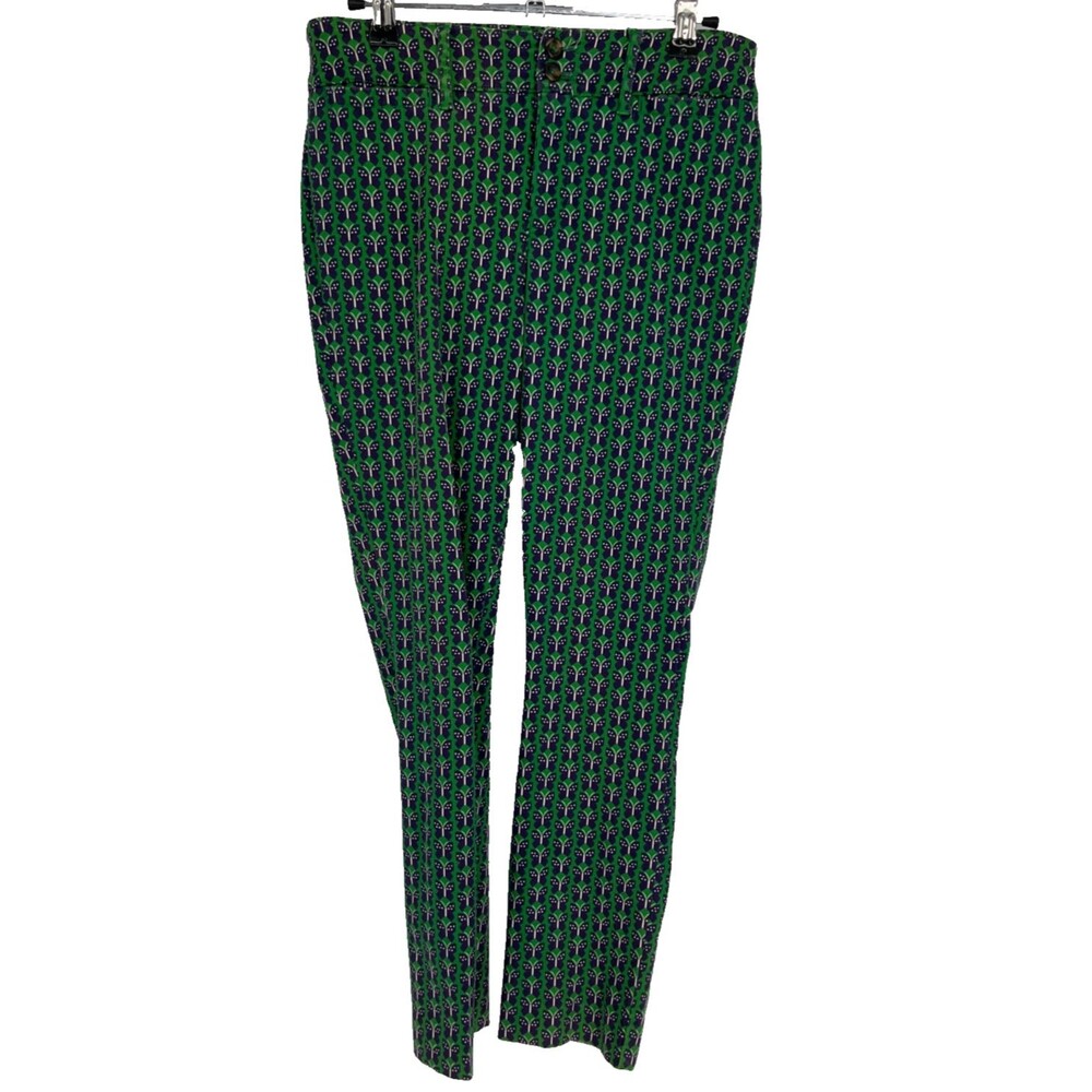 Anthropologie Women's Size 2 Green Purple Butterfly Twee Novelty Print Pants
